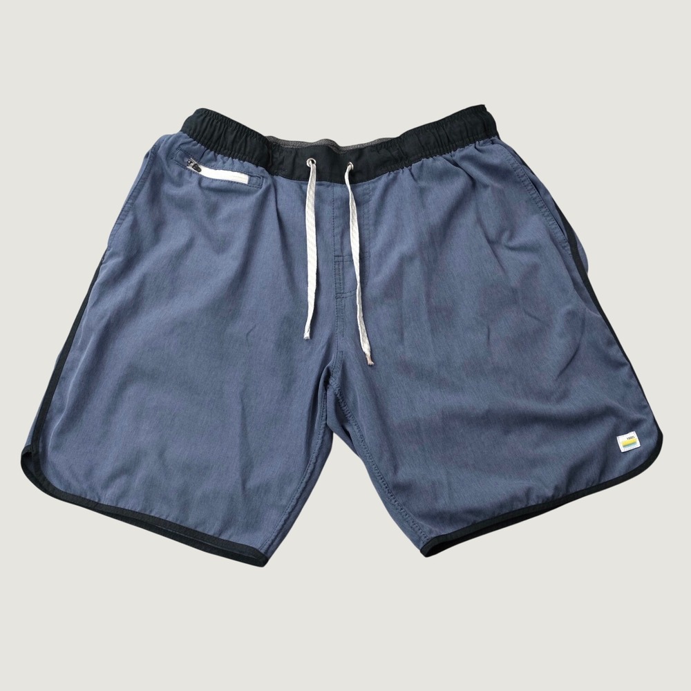 Vuori Mens Banks Shorts XL Blue Recycled Performance Athletic Yoga Training